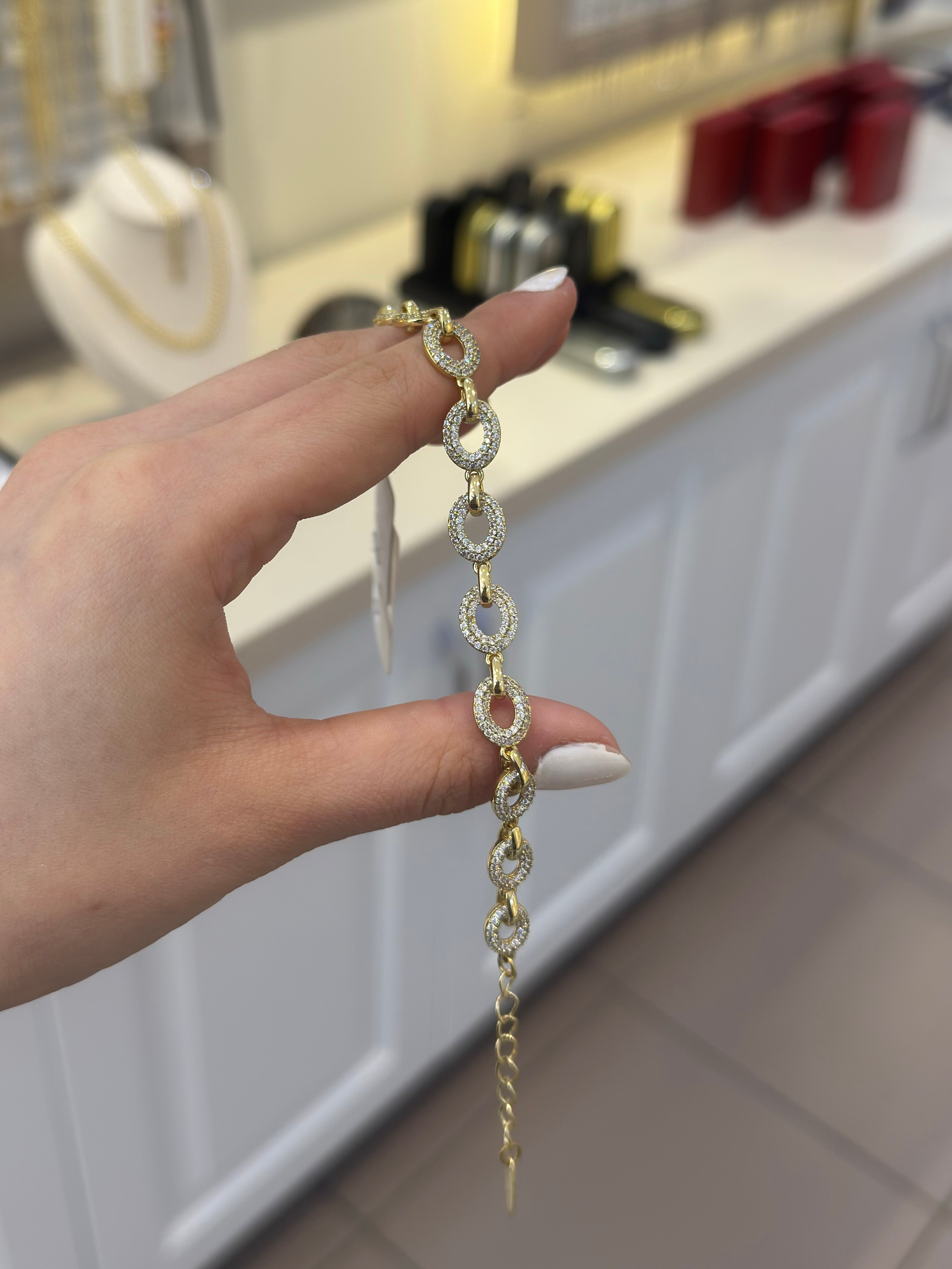 14K Xuping Oval Taşlı Bileklik
