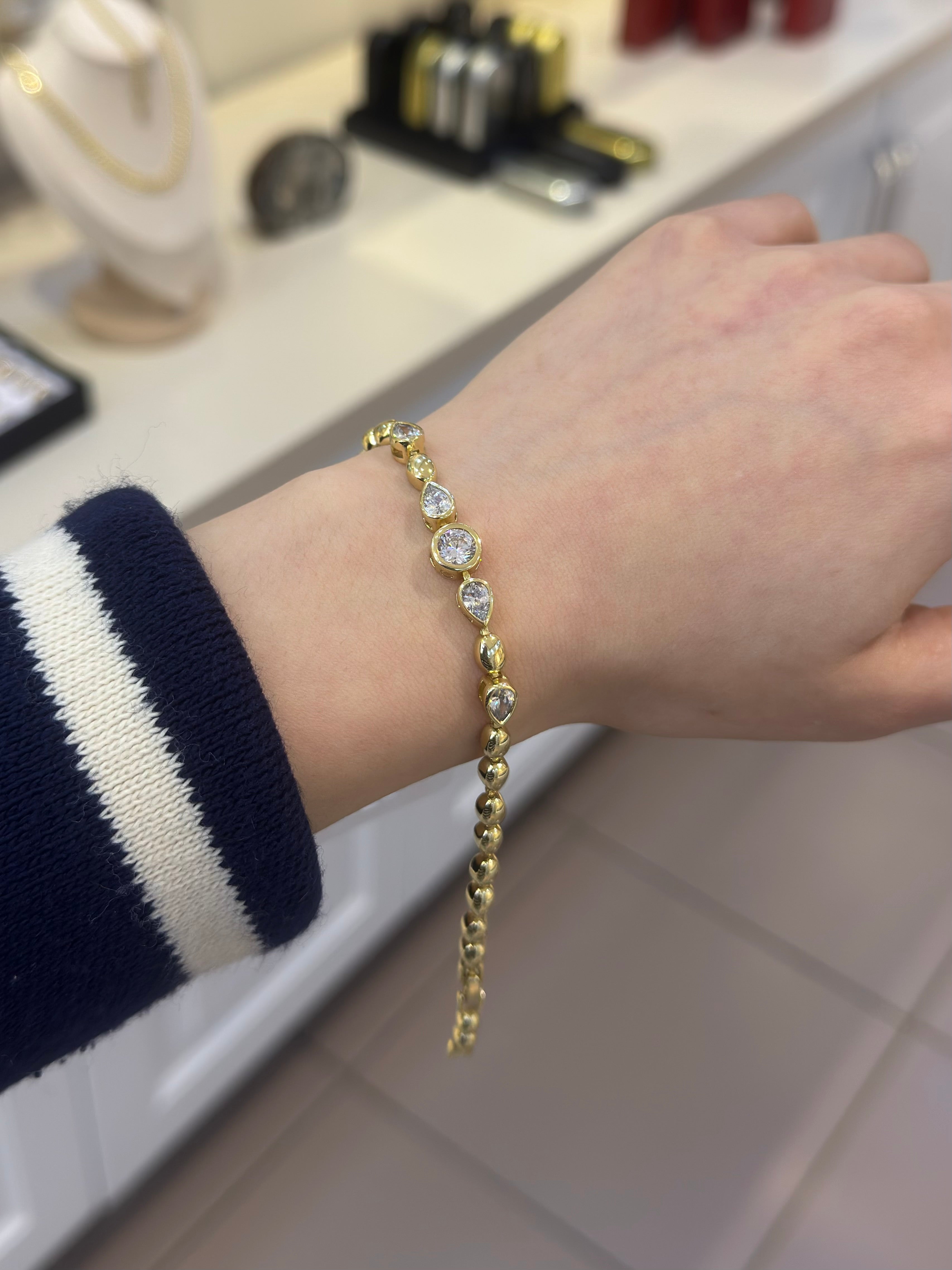 14K Xuping Oval Taş kesim Bileklik