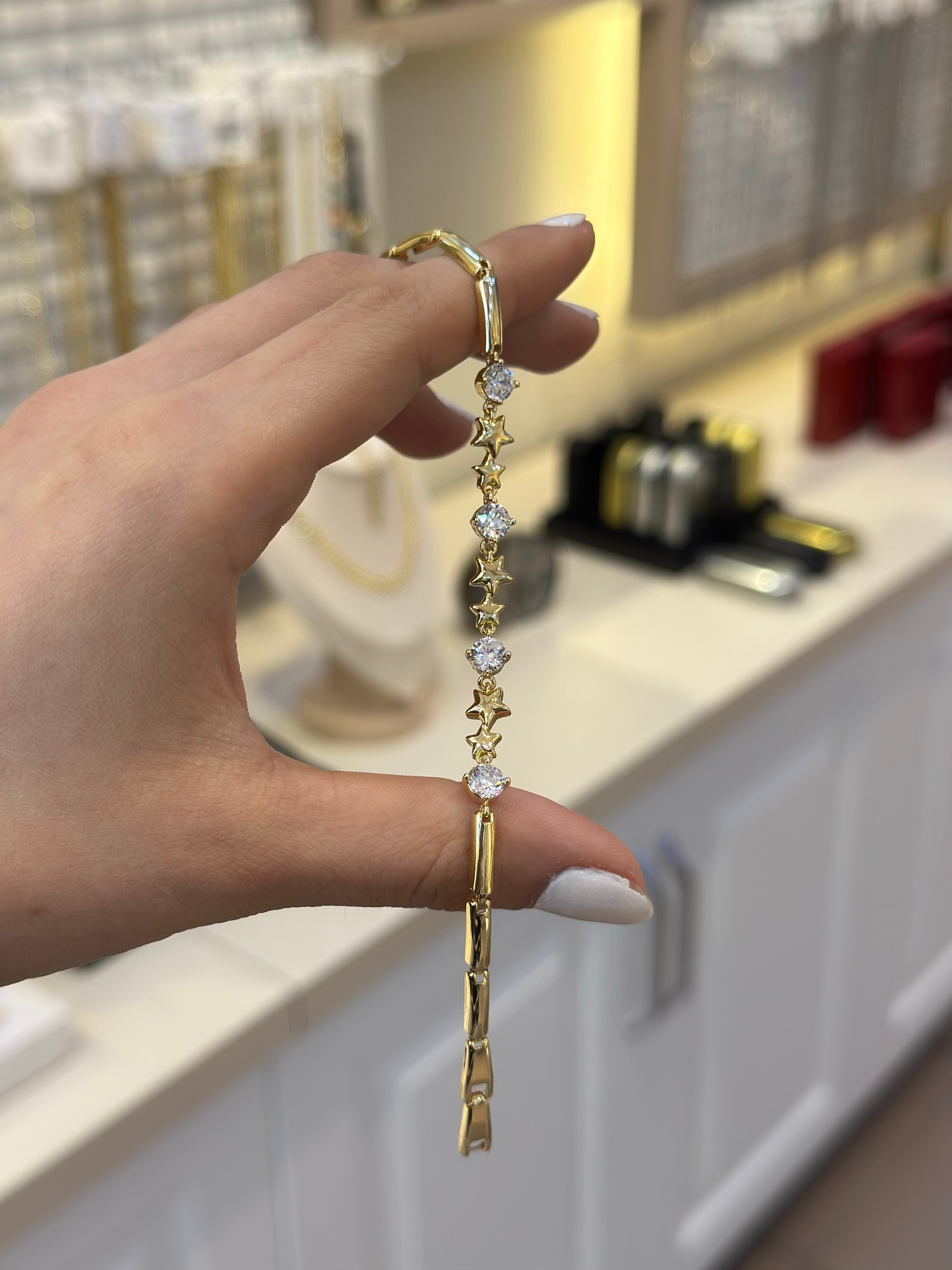 14K Xuping Yıldız & Taş Model Bileklik