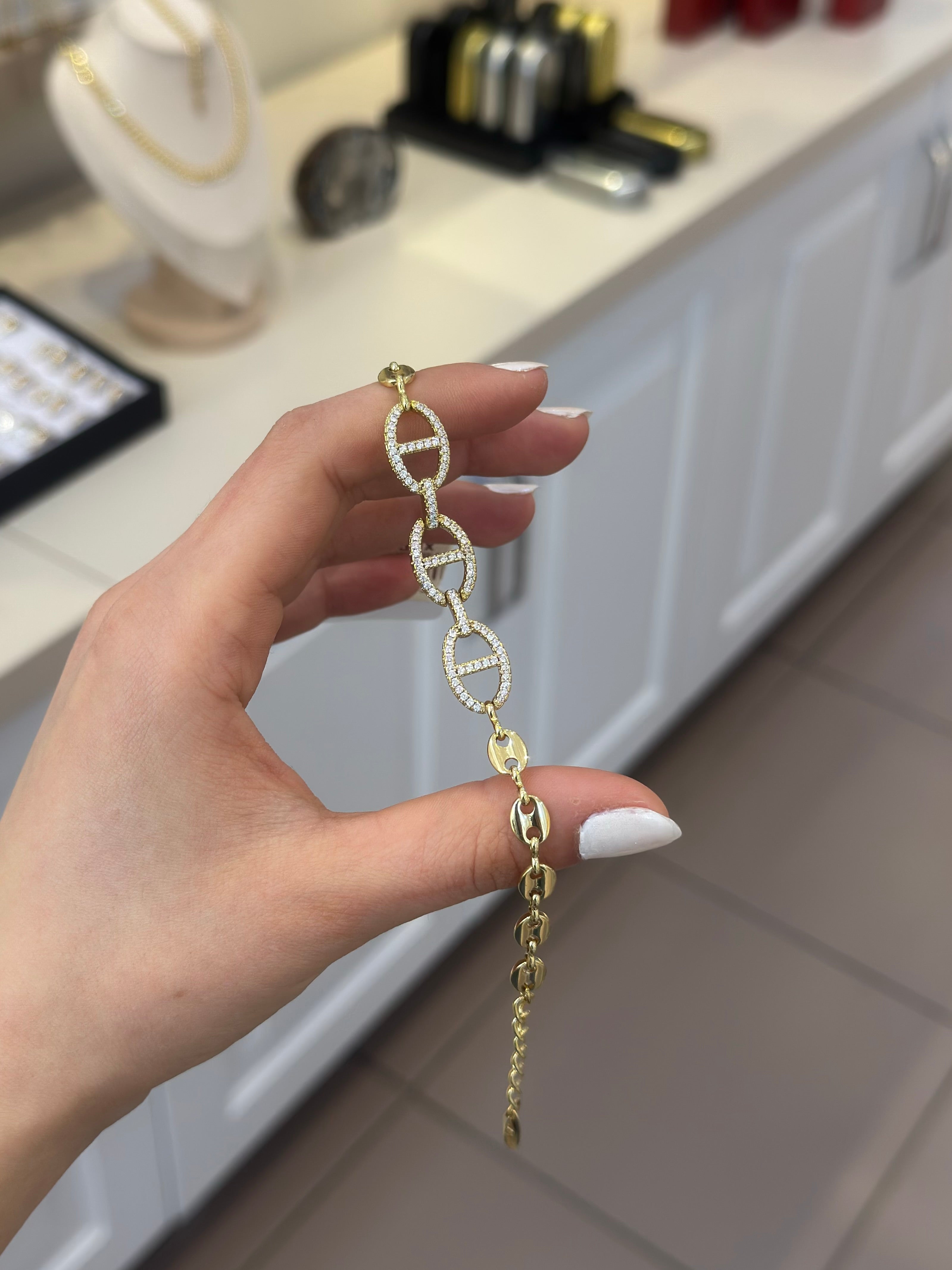 14K Xuping Oval Taşlı Bileklik