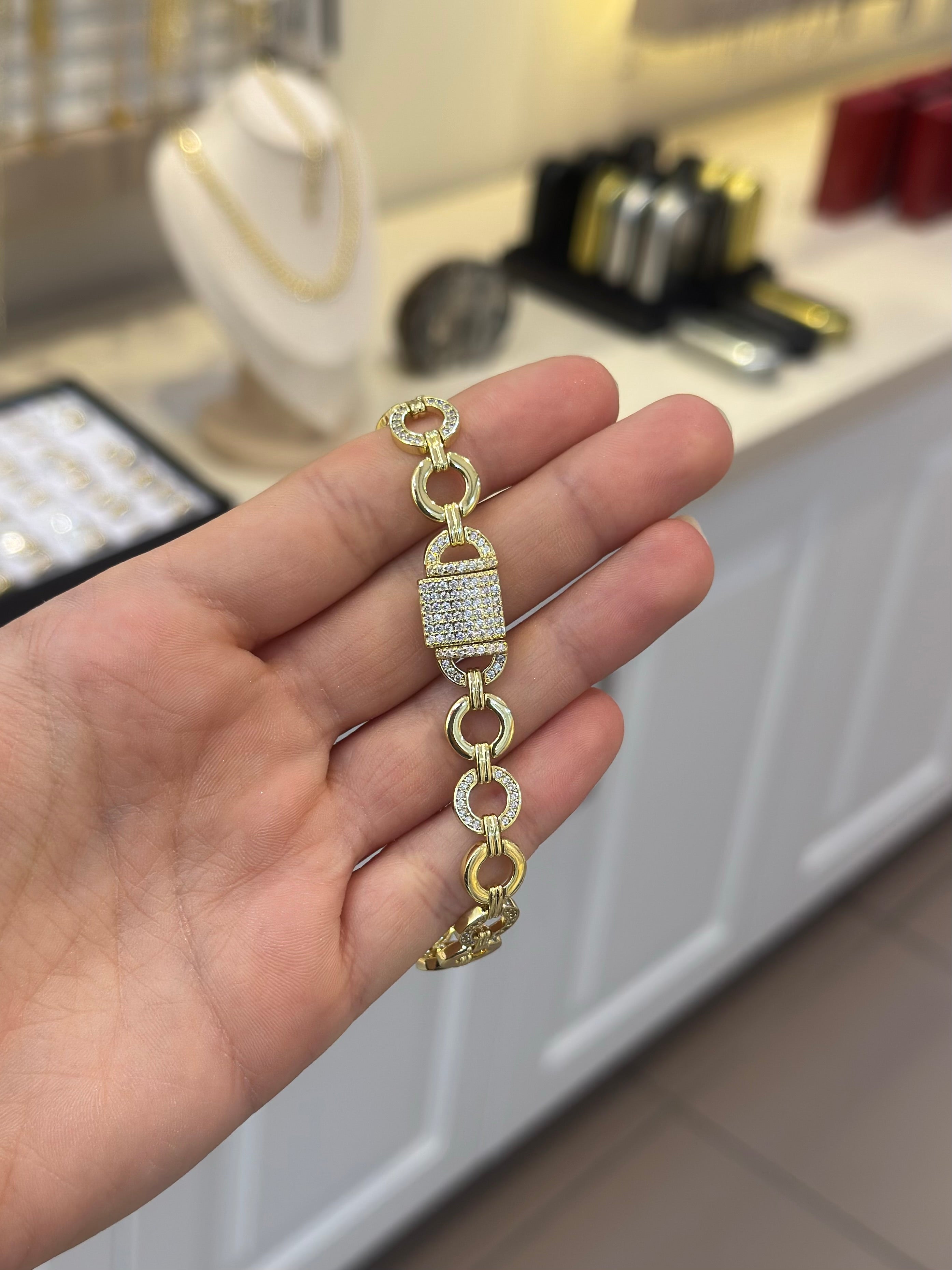 14K Xuping Kilit Model Oval Taş Bileklik