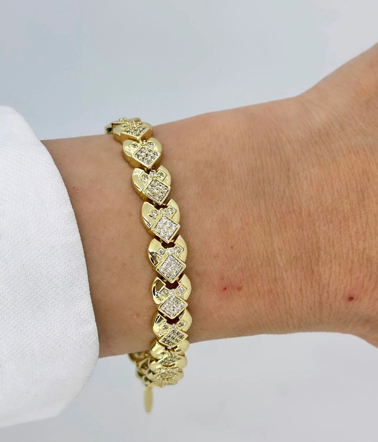14K Xuping Sıra Kalp Bileklik
