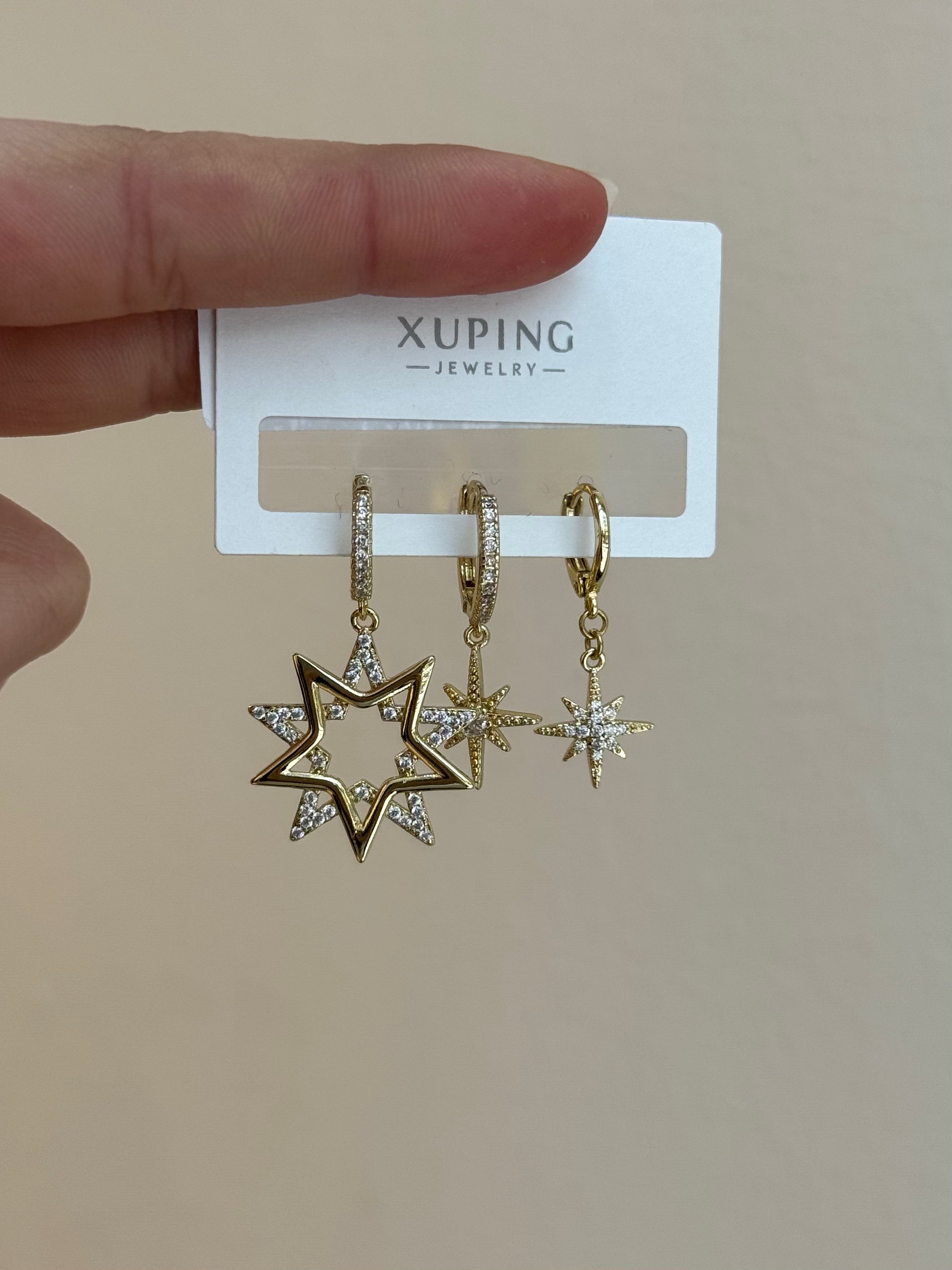 Xuping Yıldız Model 3lü Küpe Set