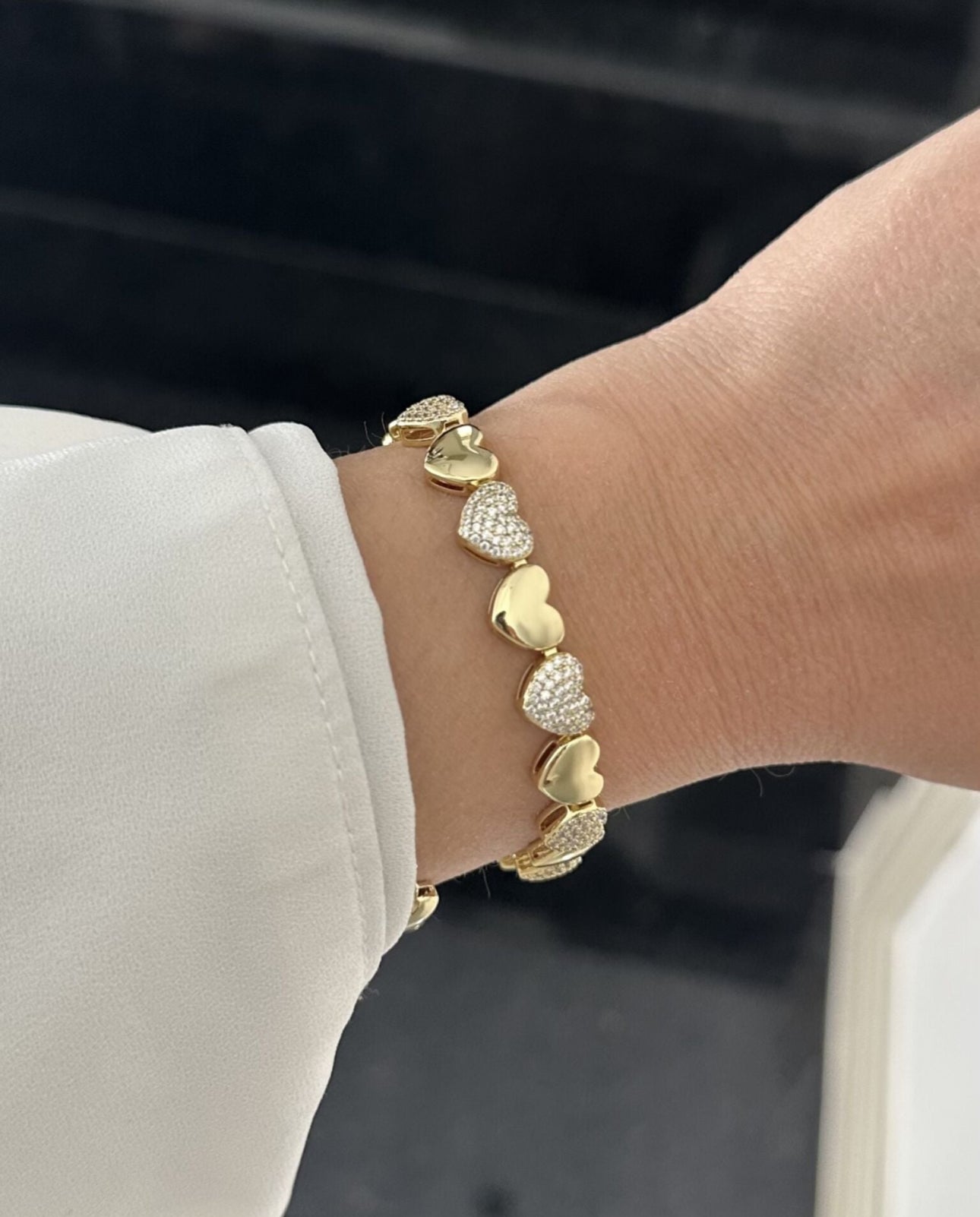 14K Xuping Sıralı Kalp Bileklik