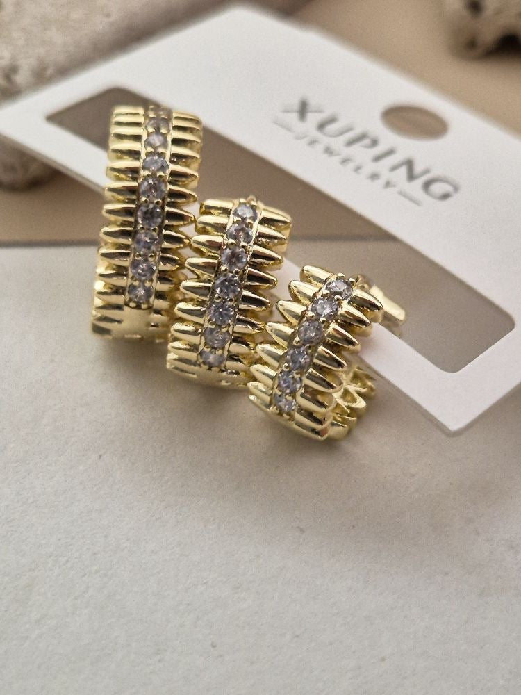 14K XUPİNG ÜÇLÜ KÜPE