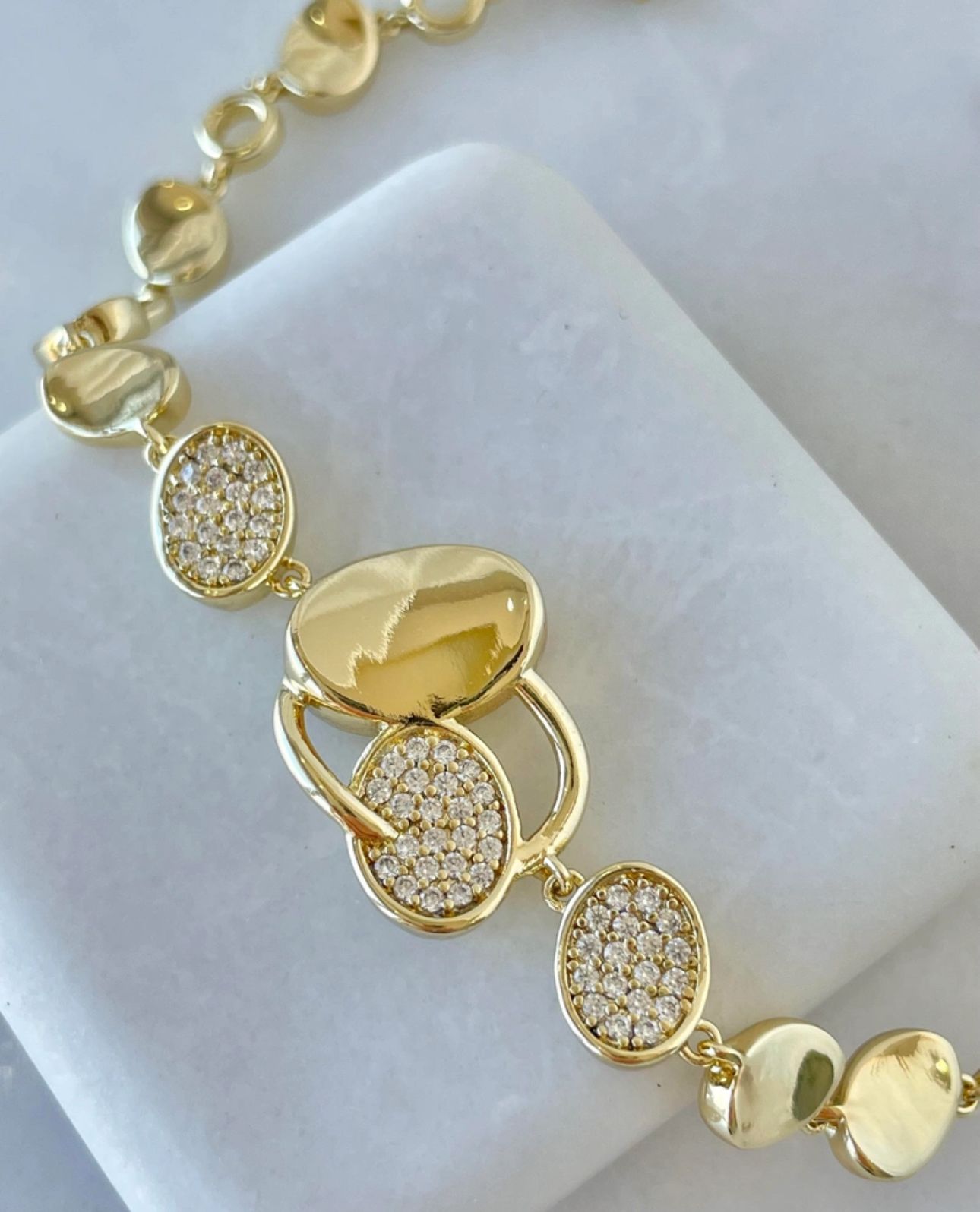 14K Xuping Plaka Bileklik
