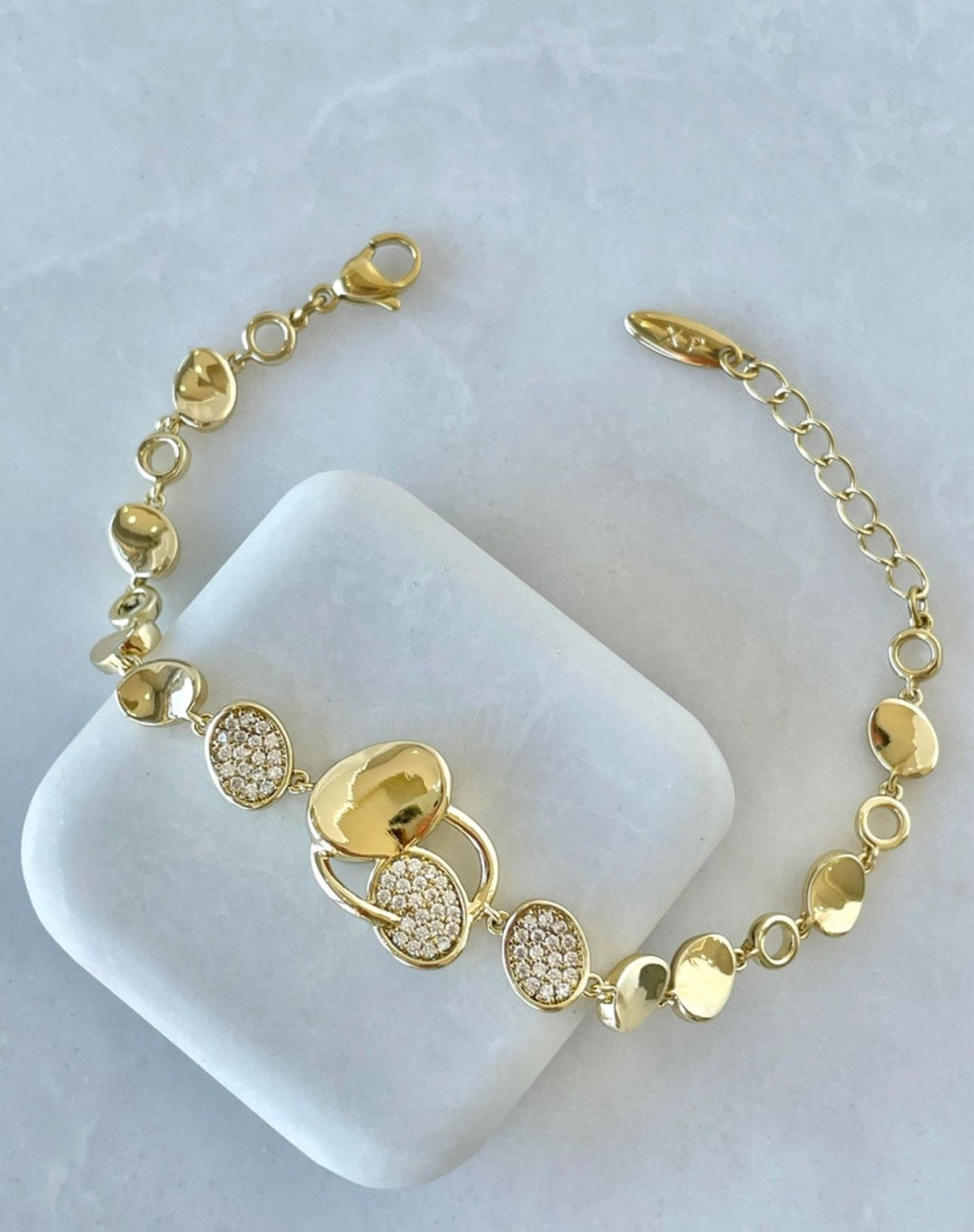 14K Xuping Plaka Bileklik