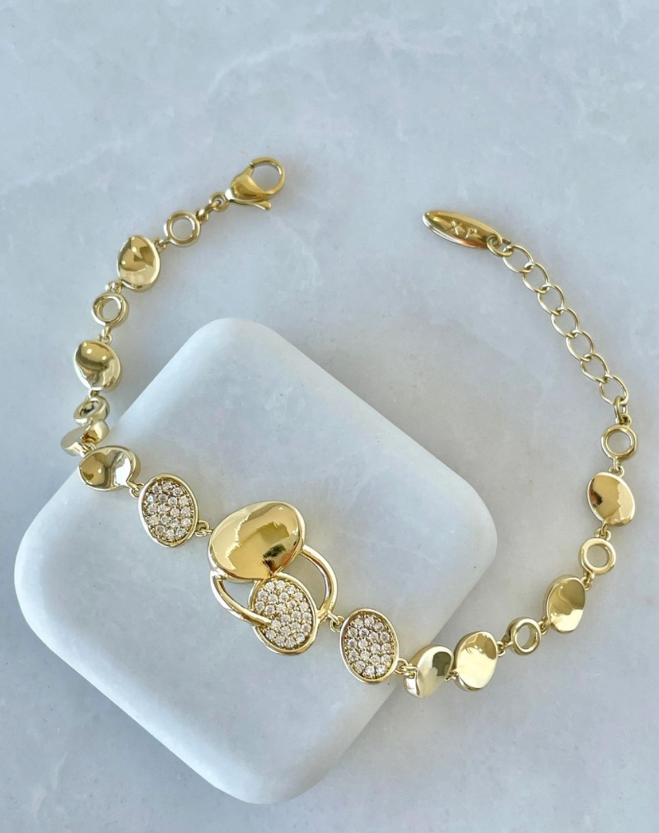 14K Xuping Plaka Bileklik